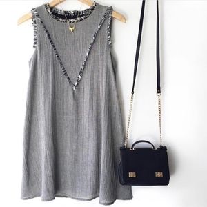 Ethereal Tweed Swing Dress